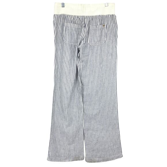 Guess Pull On Wide Leg Pants Womens Size Small Blue White Striped 100% Linen - Picture 2 of 8